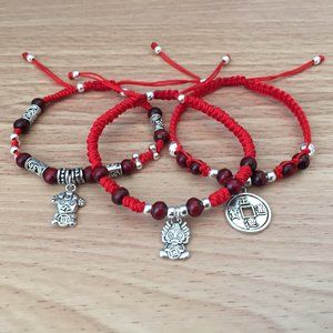 3 Pcs Set - Lucky Red String Bracelets